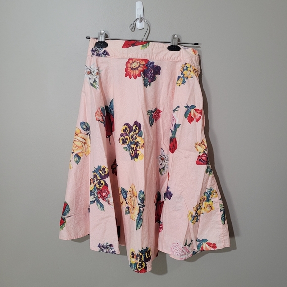 Vintage pink floral circle skirt retro handmade skirt - Picture 1 of 13